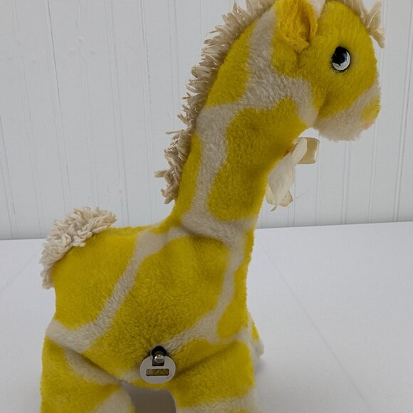 Vintage Eden Yellow Giraffe Musical Plush Windup Stuffed Animal 9.5" Not Working - Picture 4 of 14